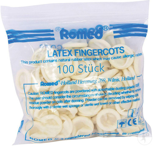 Romed Romed latex finger cots x-large