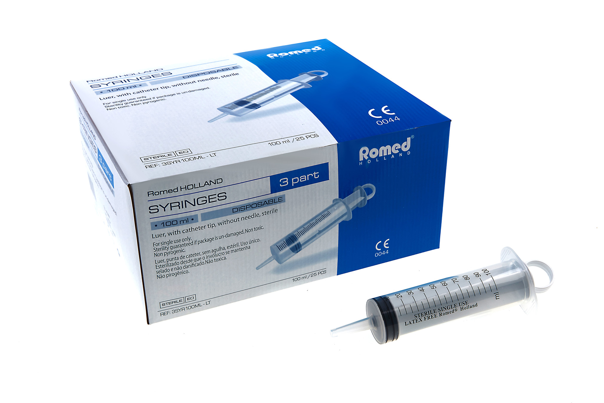 Romed Romed 3-piece syringes 100ml 25 pcs, foto 4 van 4