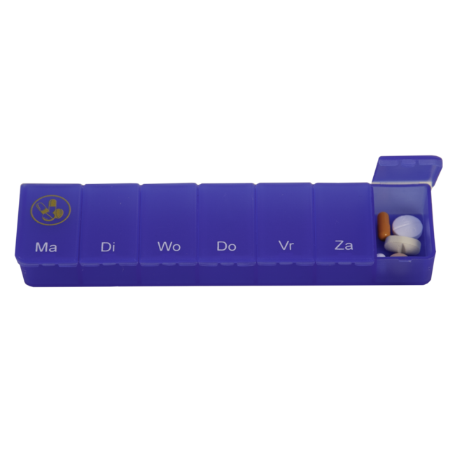Pill box 1 week - transparent blue