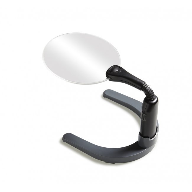 Magnifying glass standing with LED lighting