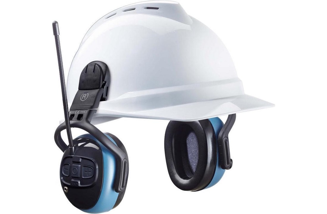 MSA left/RIGHT FM Pro gehoorkap met helmbevestiging blauw