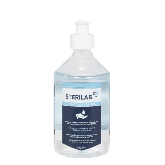 Sterilab hand alcohol 80% 500ml