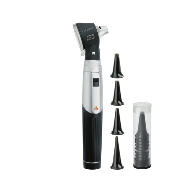 Heine mini 3000 Otoscope with handle - set of reusable tips