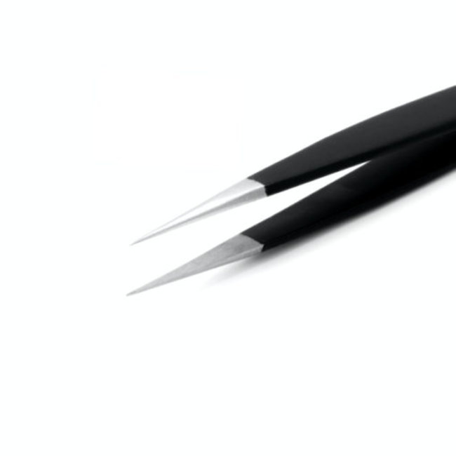 Epilation tweezers pointed with black handle