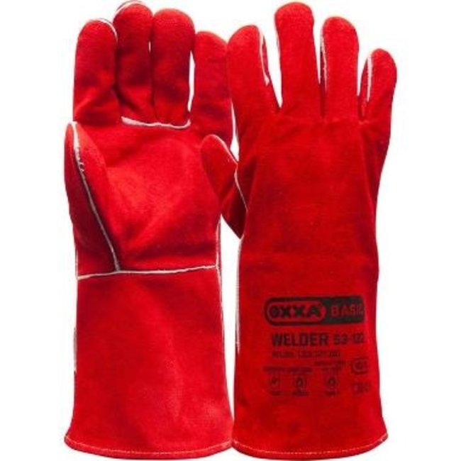 OXXA Welder 53-122 Red split leather welding glove 10