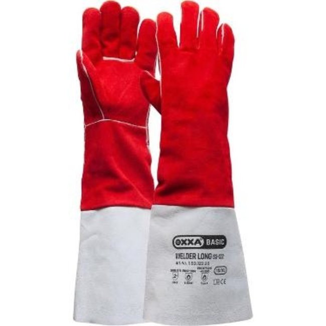 OXXA Welder Long 53-122 Red Split Leather Long Hood Welding Glove