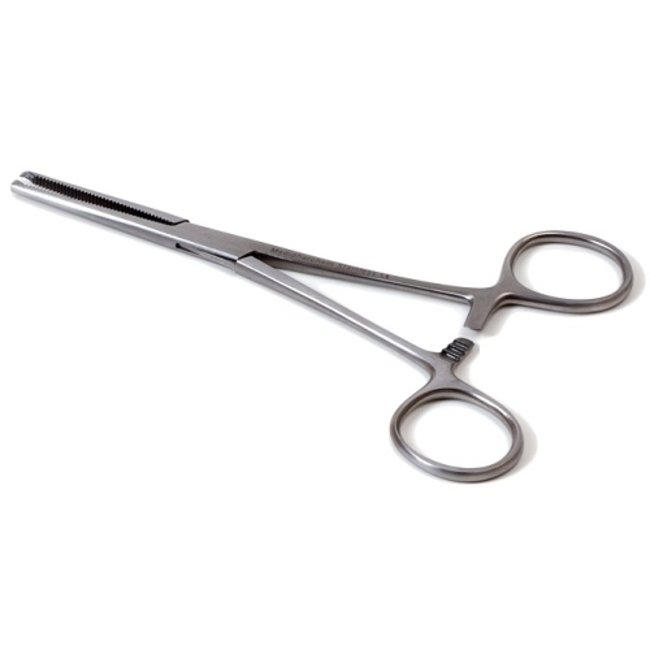 Kocher Arterienklemme 1x2 Zähne 14cm. gerader Edelstahl.