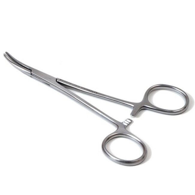 Mosquito artery clamp anatomical 12cm. curved stainless steel.