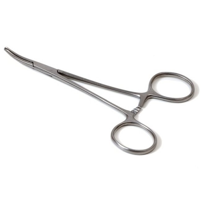 Mosquito artery clamp 1x2 teeth 12cm. curved stainless steel.