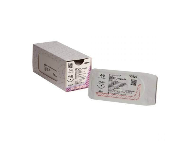 Ethicon Vicryl Rapide Suture 4-0 (FS-2S) V2920G 12 pcs