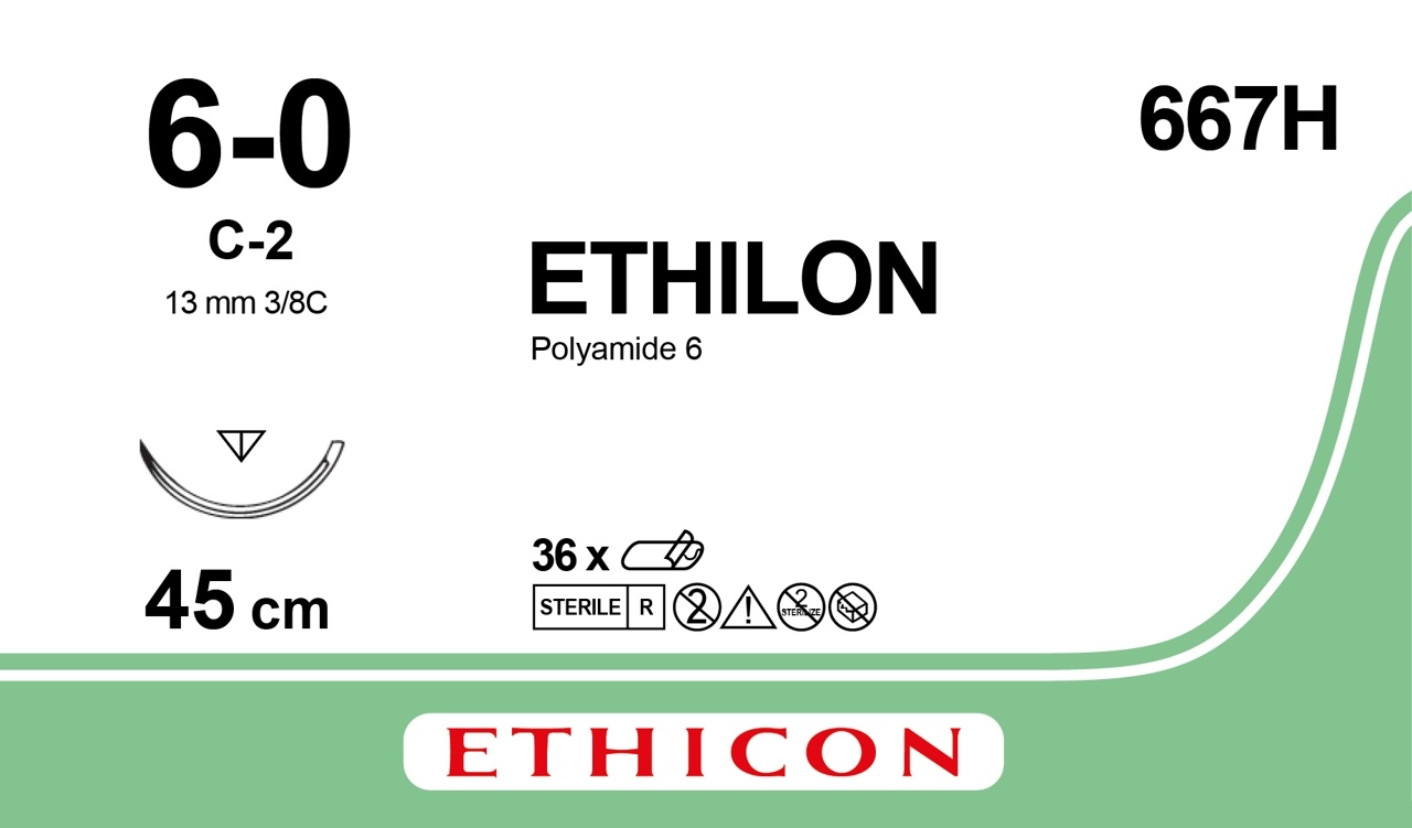 Ethicon Ethilon suture 6-0 (C-2) 667H 36 pcs, foto 2 van 2