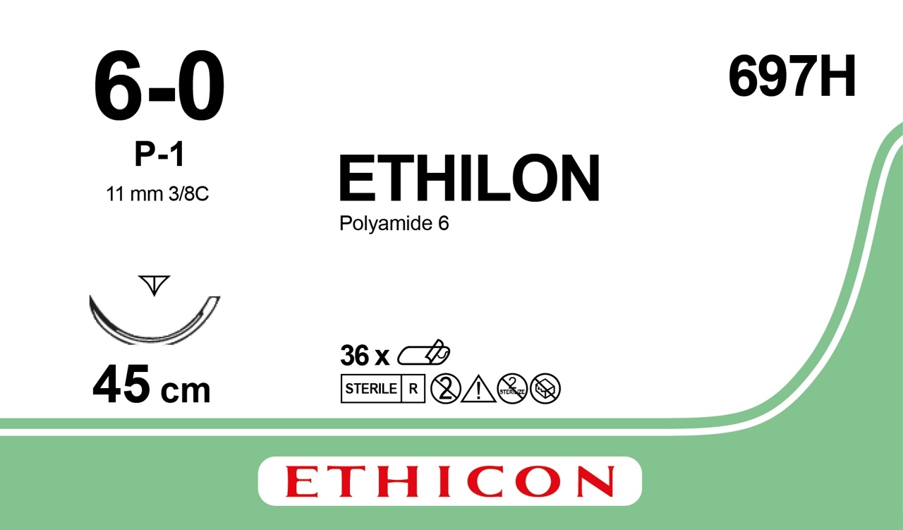 Ethicon Ethilon suture 6-0 (P-1) 697H 36 pcs, foto 2 van 2