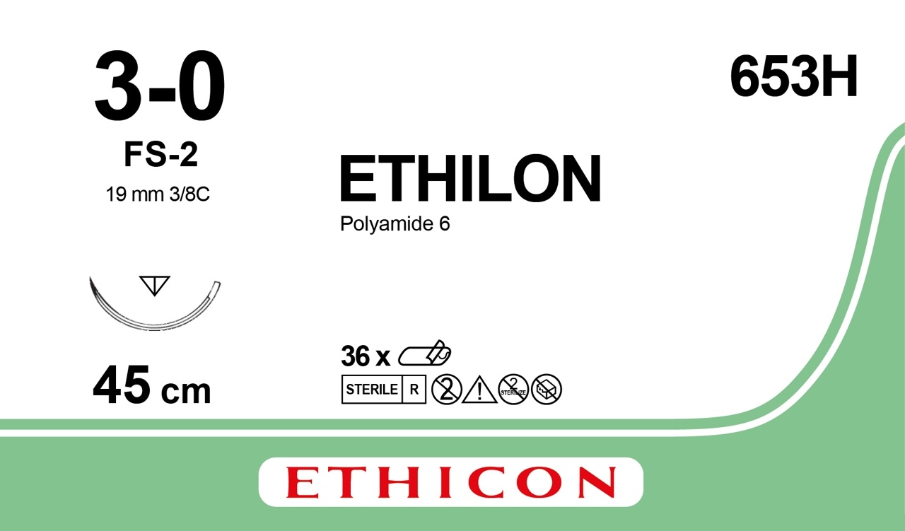 Ethicon Ethilon suture 3-0 (FS-2) 653H 36 pcs, foto 2 van 2