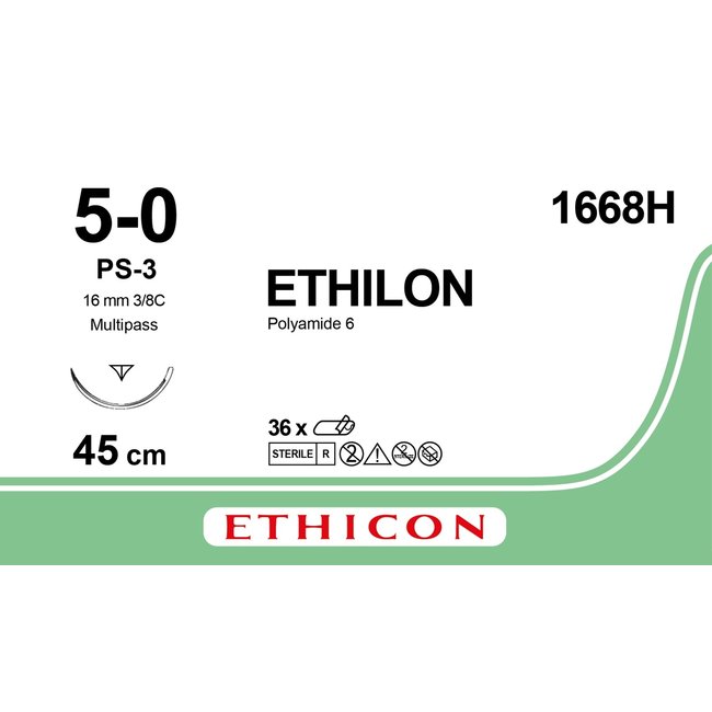 Ethilon hechtdraad 5-0 (C-2) 1668H 45cm
