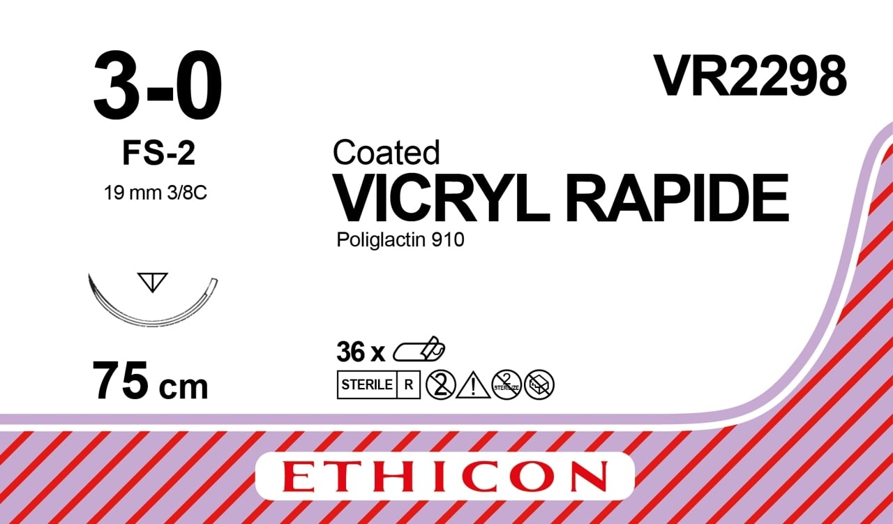 Ethicon Vicryl Rapide Suture 3-0 (FS-2) VR2298 36 pcs, foto 2 van 2