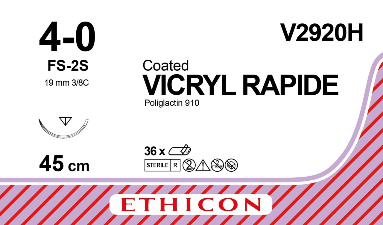 Ethicon Vicryl Rapide Suture 4-0 (FS-2S) V2920H 36 pcs, foto 2 van 2