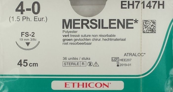 Ethicon Mersilene suture 4-0 (FS-2) EH7147H 36 pcs, foto 2 van 2