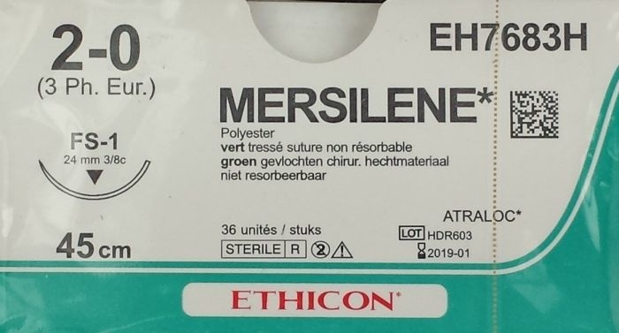 Ethicon Suture mersilène 2-0 (FS-1) EH7683H 36 pièces, foto 2 van 2