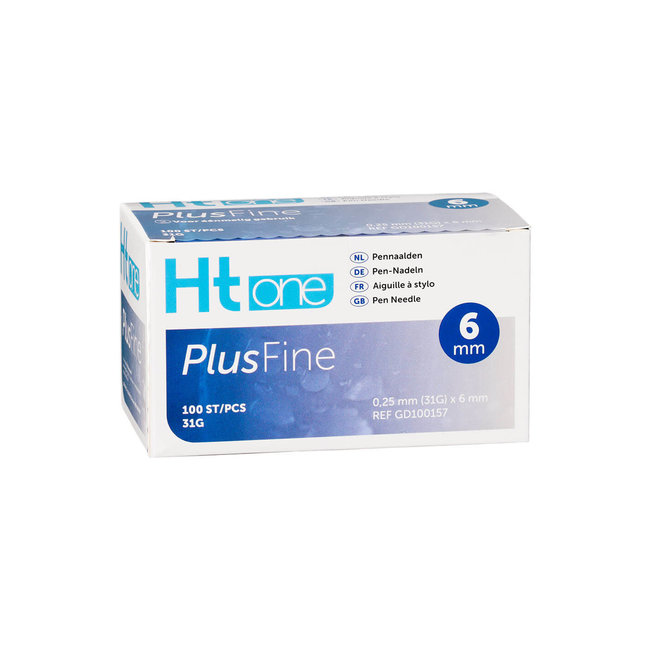 HT One Plusfine pennaalden 6 mm 31G - 100 stuks