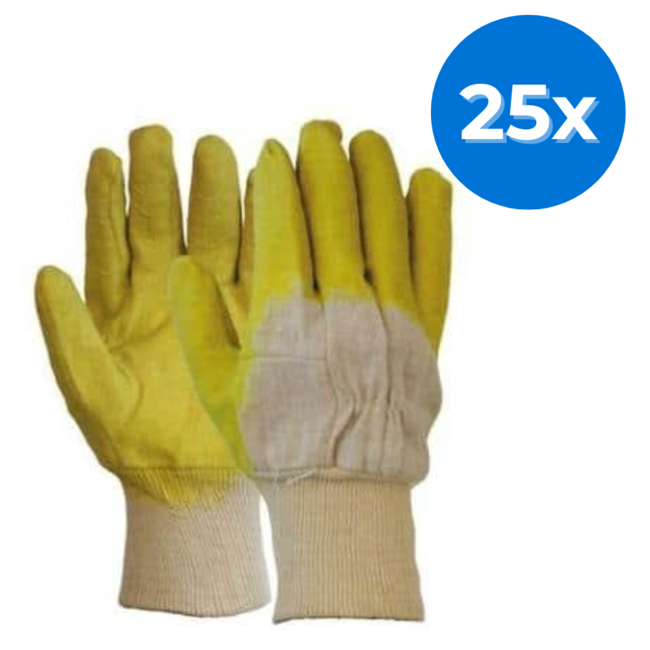 Latex gedompelde handschoen met open rugzijde - 25 stuks