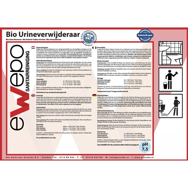 Éliminateur d'urine Ewepo Bio 1 L,