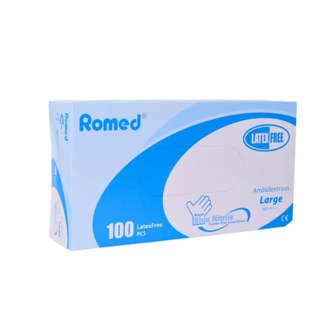 Gants en nitrile Romed bleu (premium) 100 pièces
