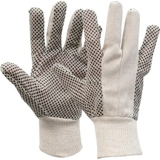 Oxxa OXXA Knitter 14-550 Cotton gloves with black PVC dots Polkadot (12 pairs)