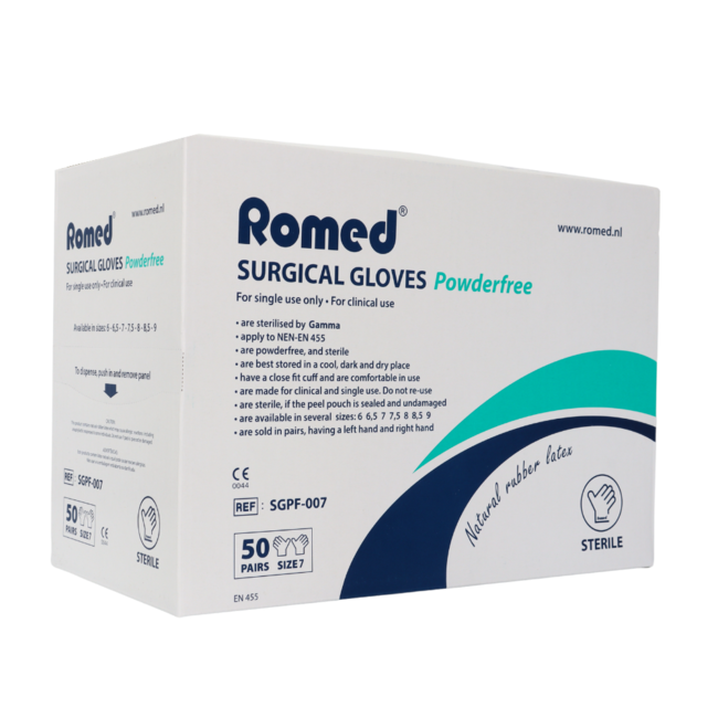 Romed OP-Handschuhe aus Latex puderfrei steril verpackt