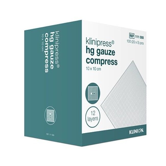 Klinion gauze compress HG sterile 12-layer 5x5cm 100 pieces