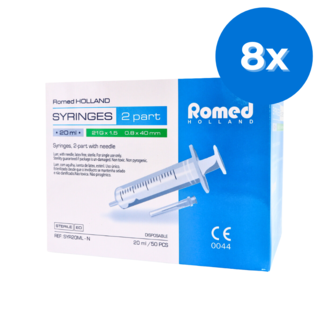 Romed Romed 20ml injectiespuiten met naald 400 stuks - Set van 8 doosjes