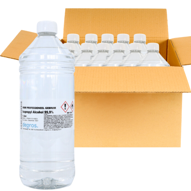 Isopropanol Alcohol 99,9 procent 1 liter - Doos van 12 flessen