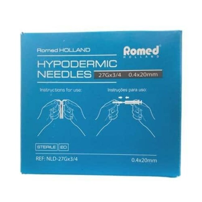 Romed 100st injectienaalden 27G x 0.75 - Set van 50 doosjes