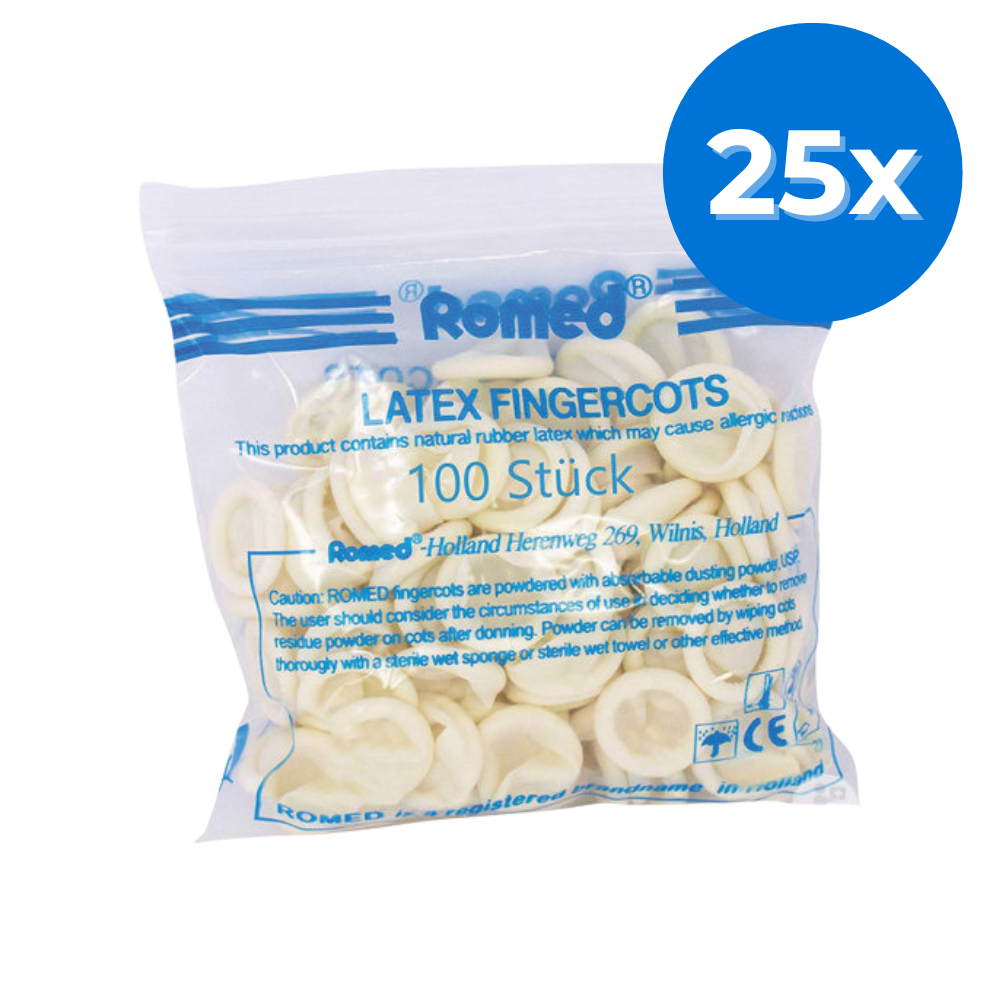 Romed Romed latex vingercondooms large - Set van 25 doosjes