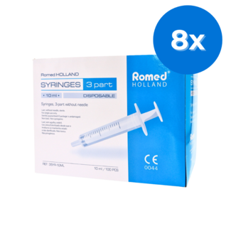 Romed Romed 3-delige injectiespuiten 10ml luer slip 800 stuks - Set van 8 doosjes