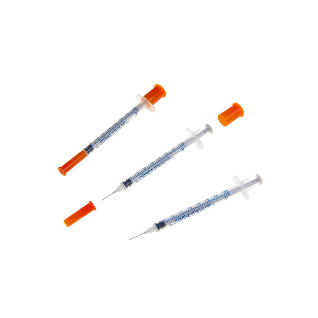Romed 3-Piece Insulin Syringe with Needle 600 Pieces - Set of 6 Boxes
