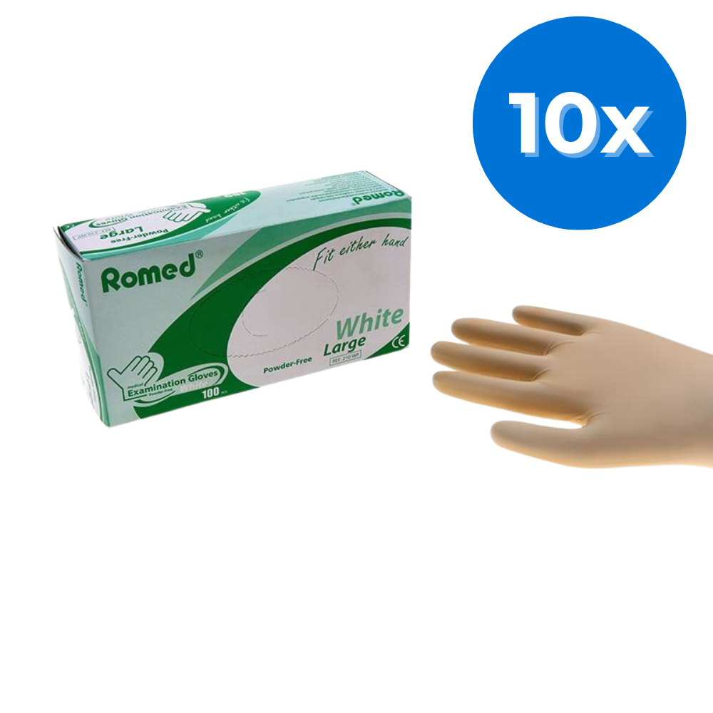 Romed Romed medische onderzoekshandschoenen wit XL - Set van 10 doosjes