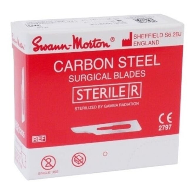 Swann Morton mesjes carbon steriel nr 22A