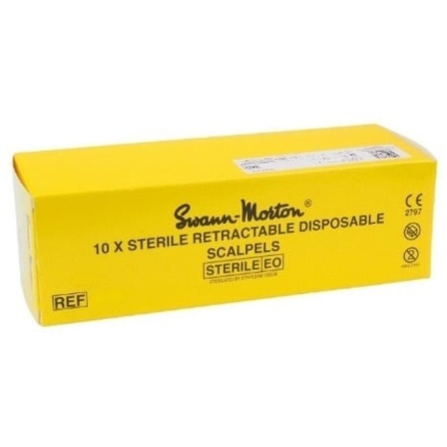 Swann Morton Retractable Steriel Safety Mesjes Stainless nr 15C