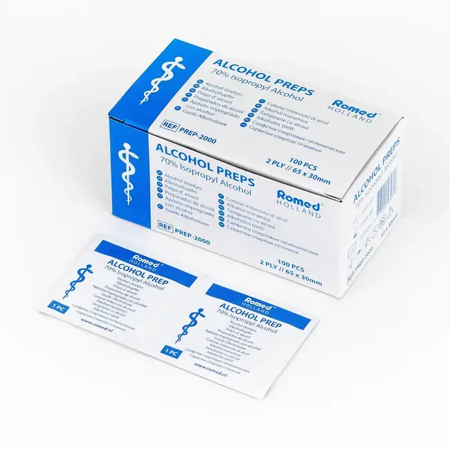 Romed 2 ml injectiespuiten met naald 100 stuks + Alcoholdoekjes