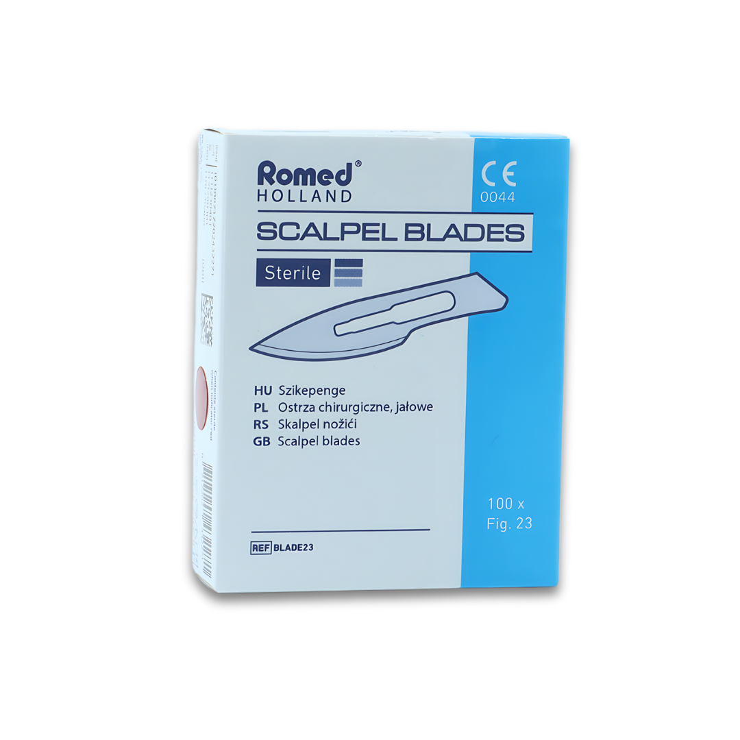 Romed Romed scalpelmesjes nr. 23 steriel - Set van 5 doosjes, foto 3 van 3