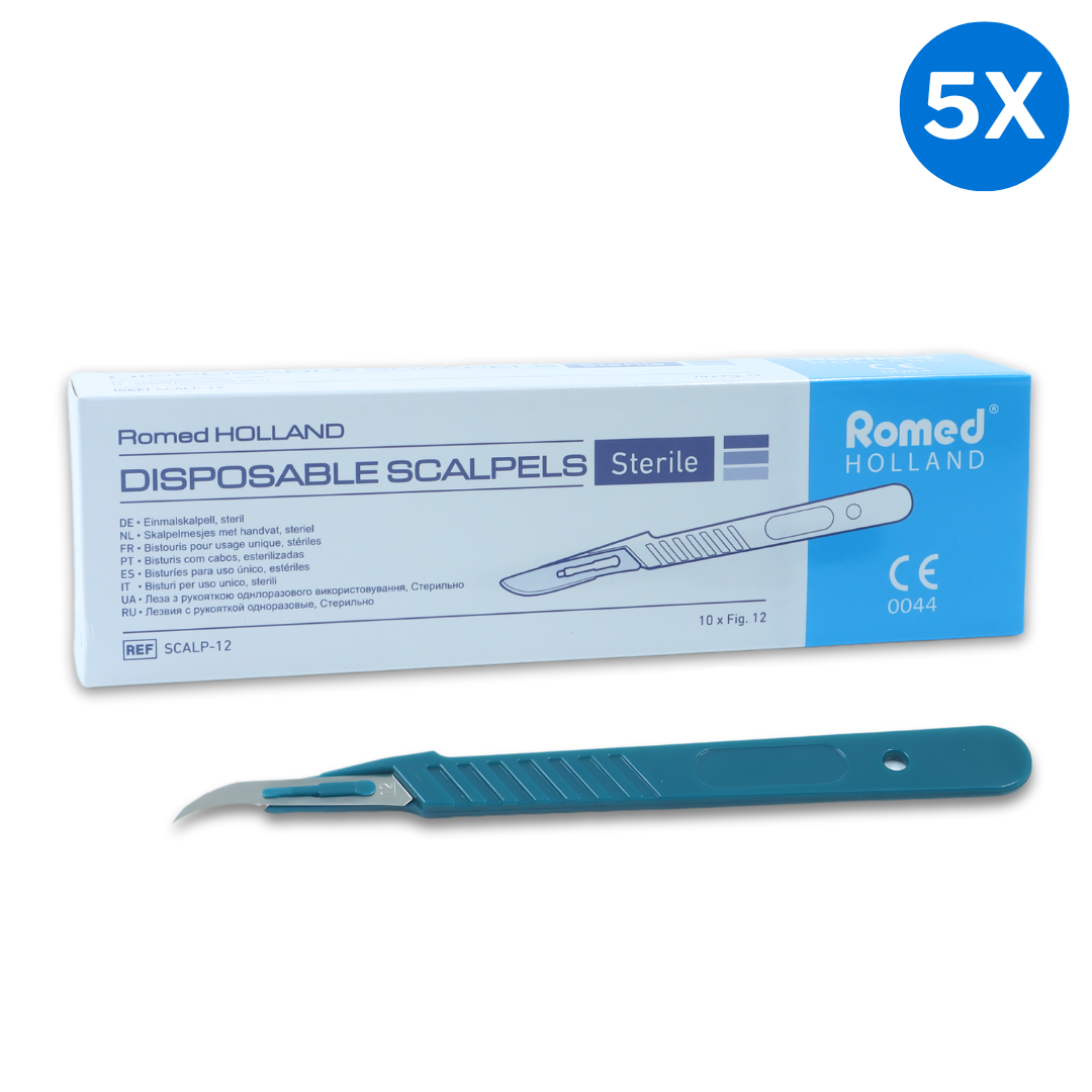 Romed Romed scalpelmesjes met handvat nummer 12 - Set van 5 doosjes