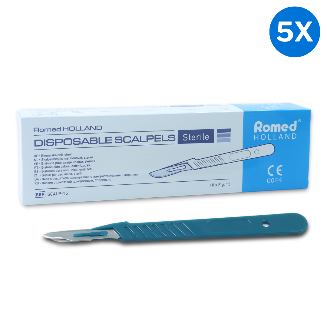 Romed Romed scalpelmesjes met handvat nummer 15 - Set van 5 doosjes