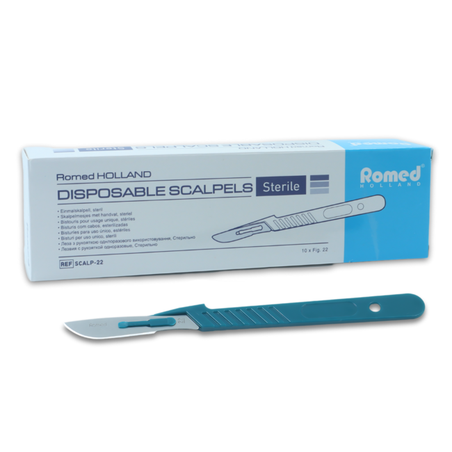 Romed scalpel blades with handle number 22