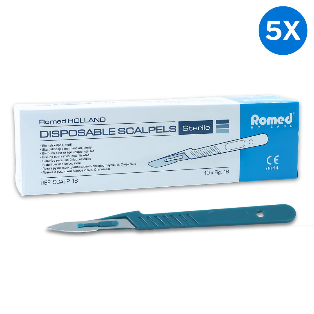 Romed Romed scalpelmesjes met handvat nummer 18 - Set van 5 doosjes