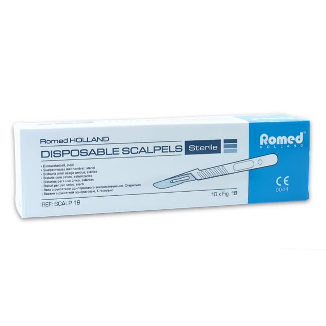 Romed scalpel blades with handle number 18