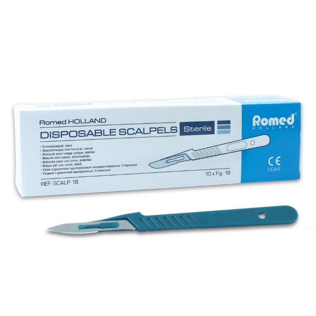 Romed scalpel blades with handle number 18