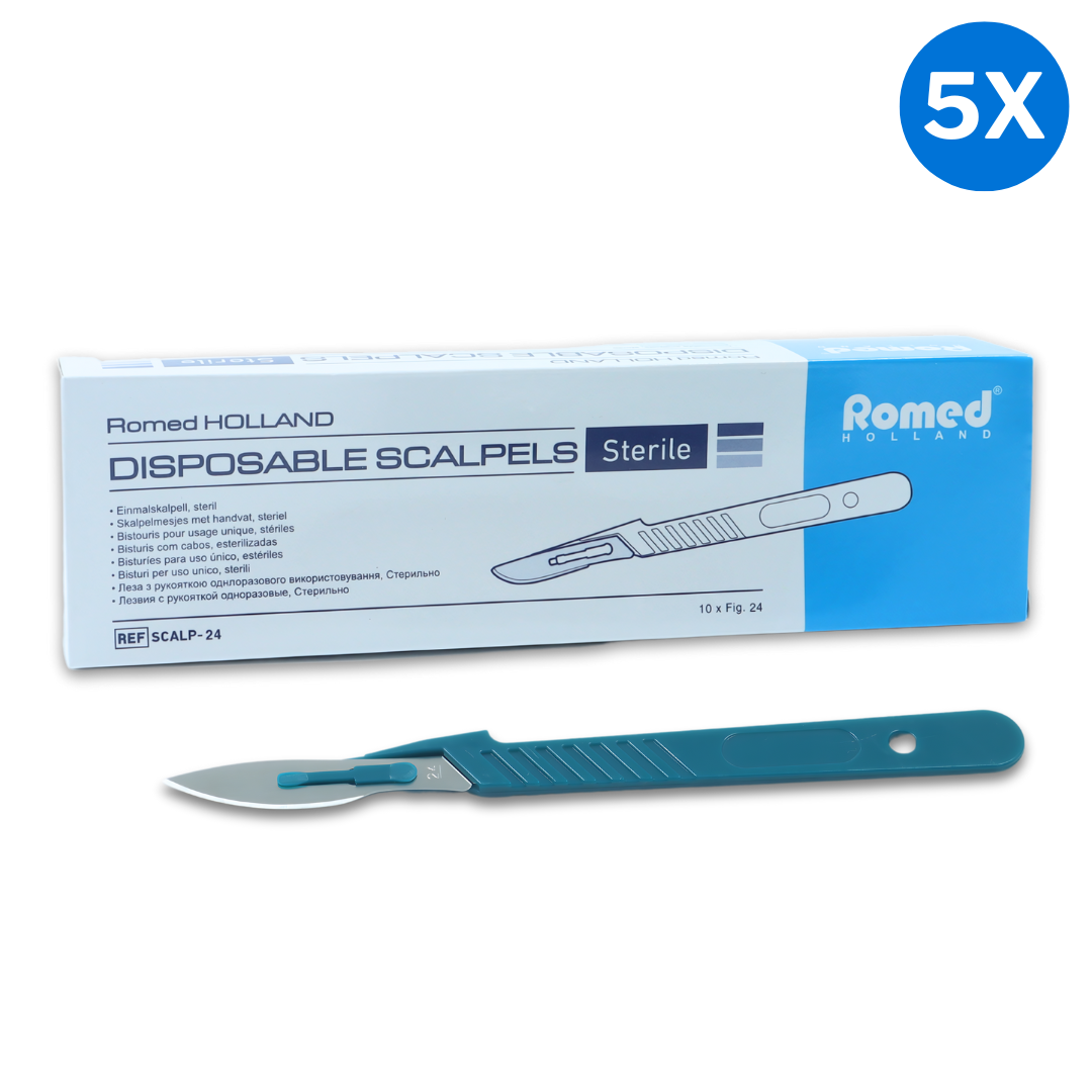 Romed Romed scalpelmesjes met handvat nummer 24 - Set van 5 doosjes