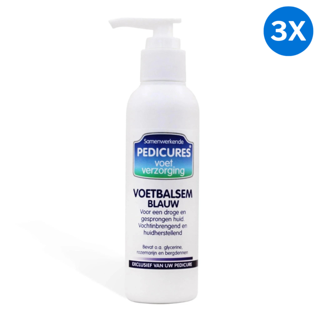 3x Samenwerkende Pedicures Voetbalsem Blauw 150ml
