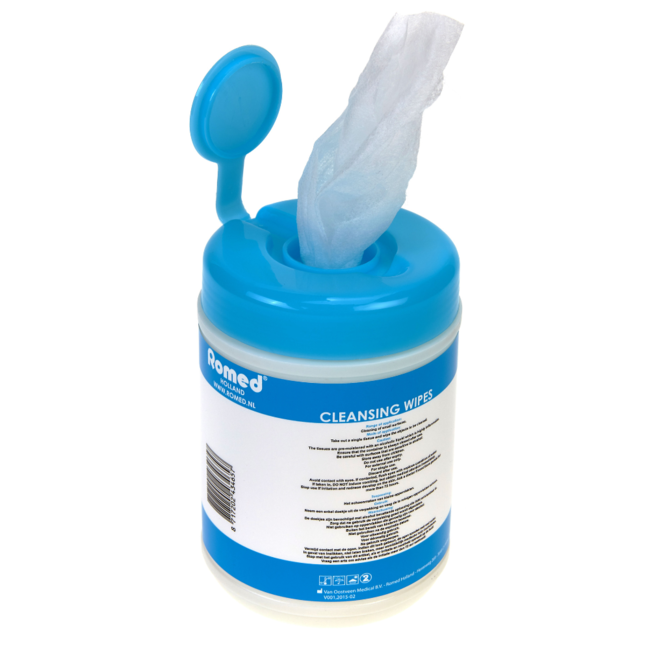 Lingettes alcoolisées Romed Lingettes nettoyantes imprégnées d'alcool (distributeur) - Copy