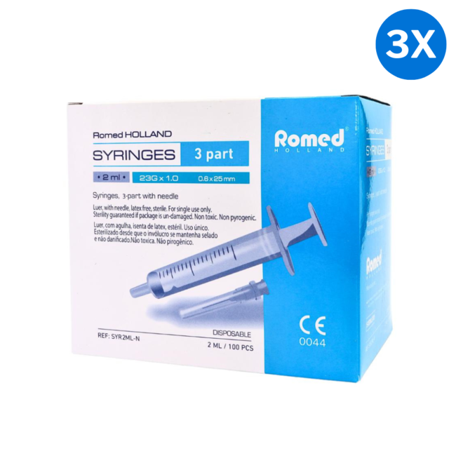 Romed 2 ml Spritzen mit Nadel 100 Stück - Copy